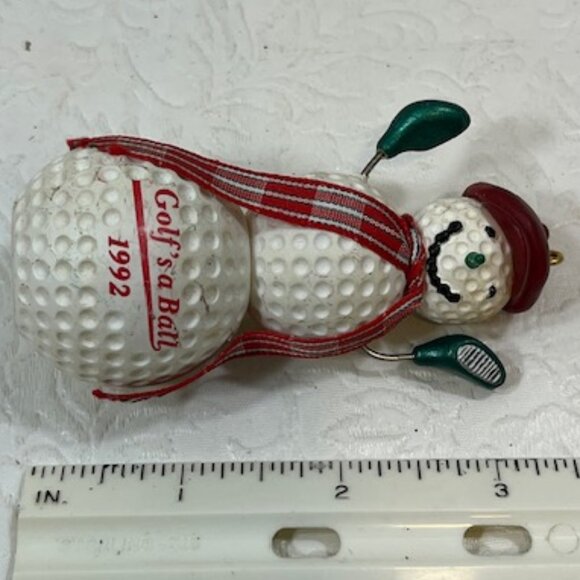 VTG 1992 Hallmark Keepsake Ornament Golf's a Ball Snowman Golf Ball Ornament - Picture 11 of 11